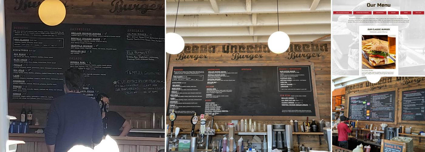 Uneeda Burger Menu