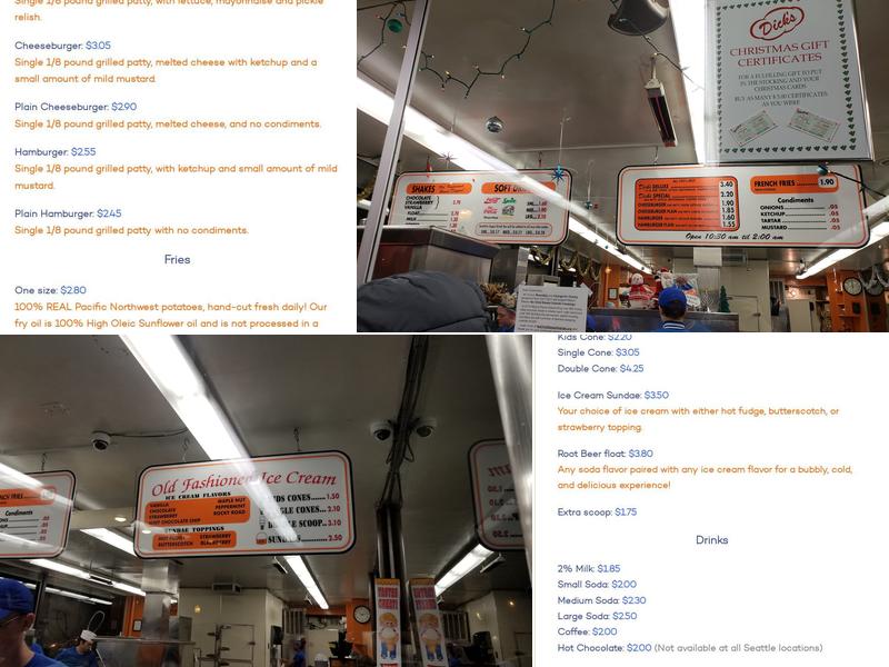 Dick's Drive-In Menu