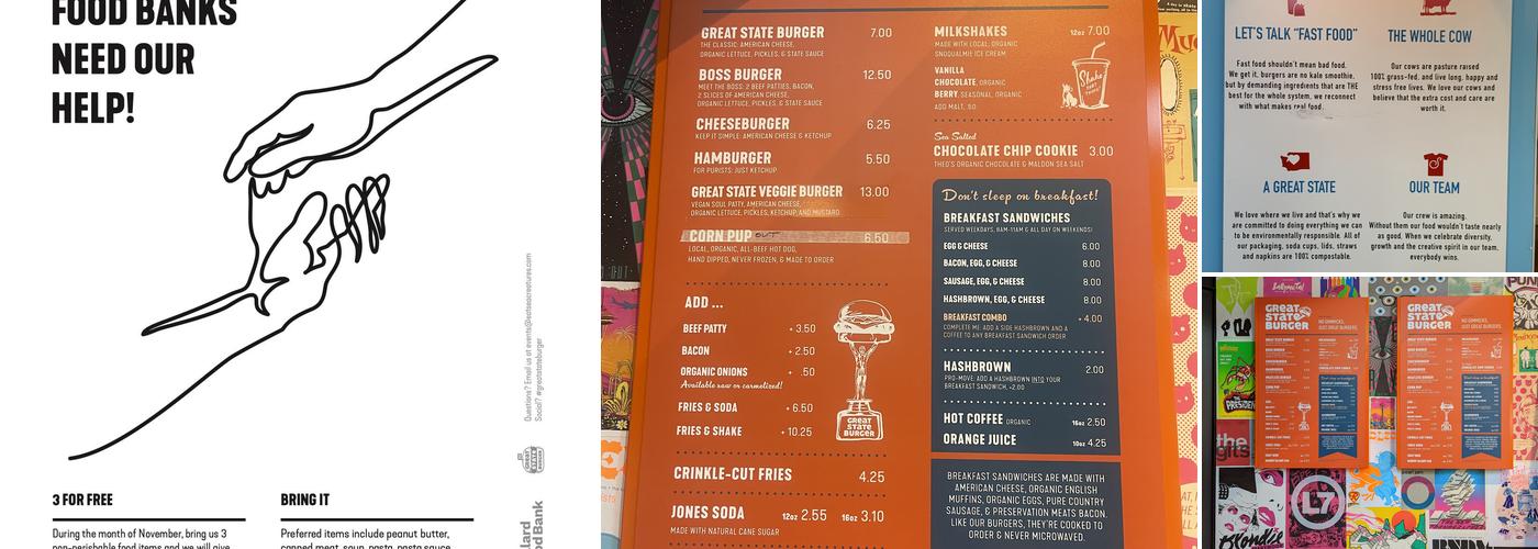 Great State Burger Menu