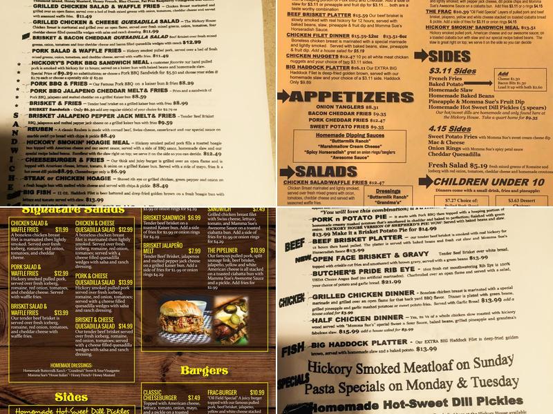 Hickory House Menu