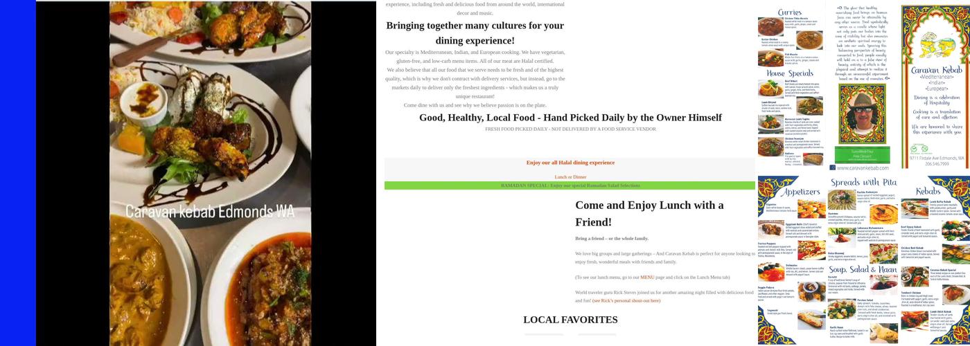 Caravan Kebab Menu
