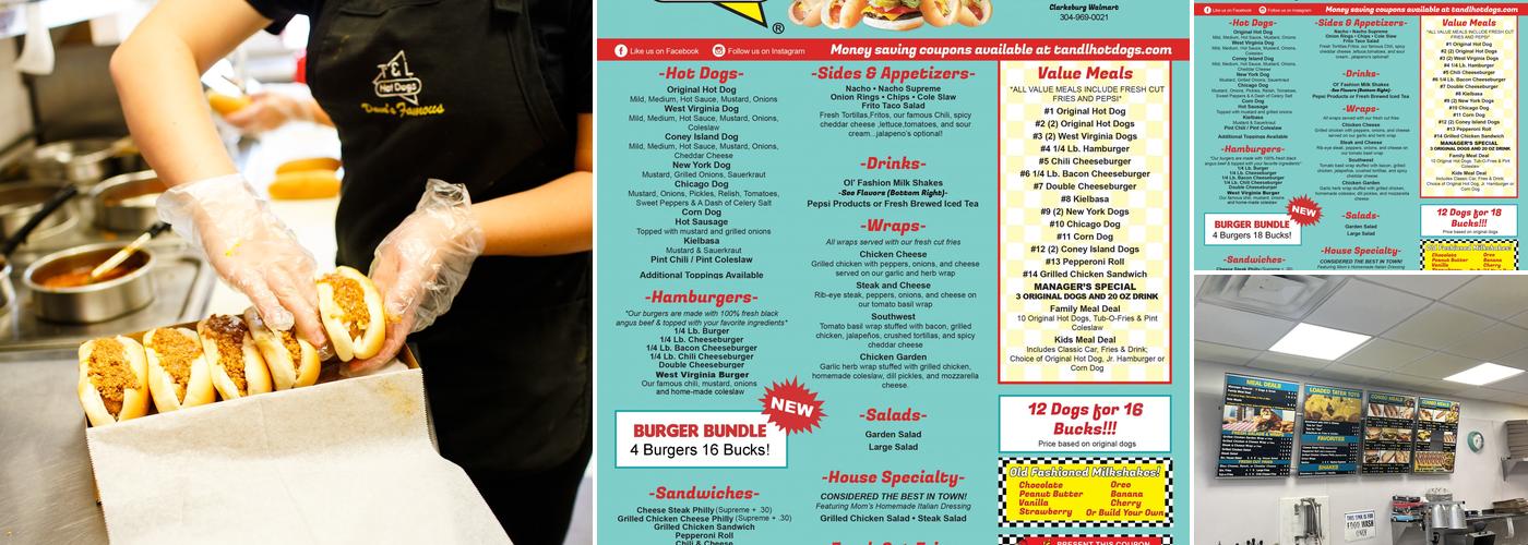 Dave's Famous T&L Hot Dogs Menu