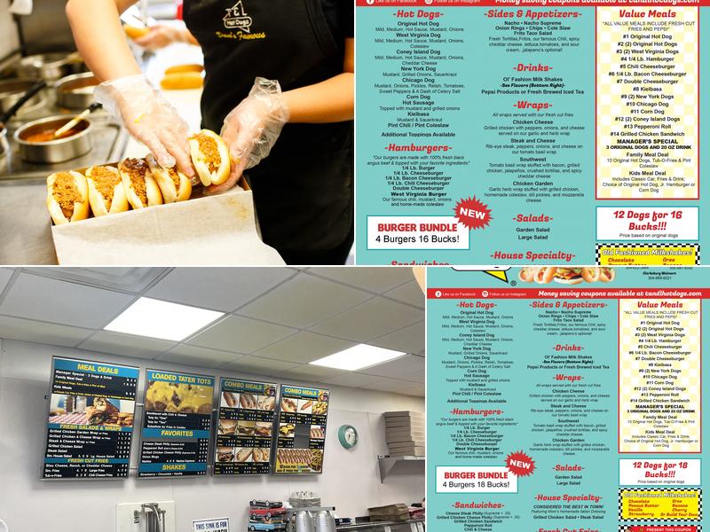 Dave's Famous T&L Hot Dogs Menu