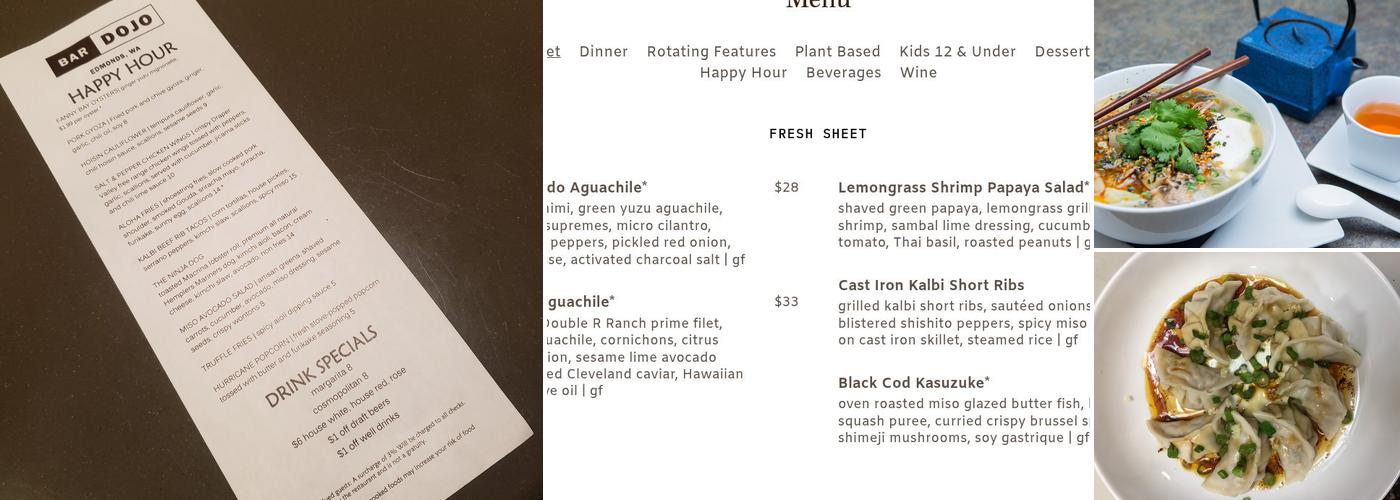 Bar Dojo Menu