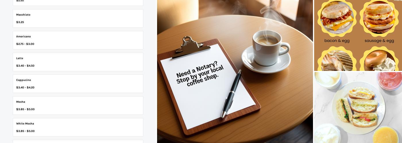 Brown Study Coffee Space Menu