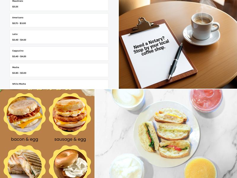 Brown Study Coffee Space Menu