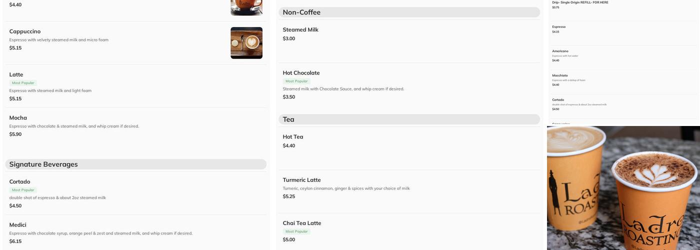 Caffe Ladro Edmonds Menu