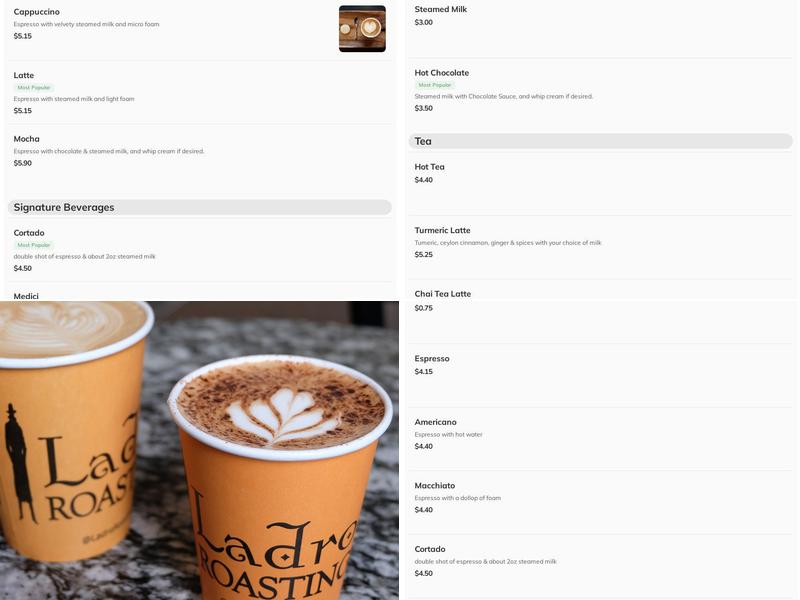 Caffe Ladro Edmonds Menu