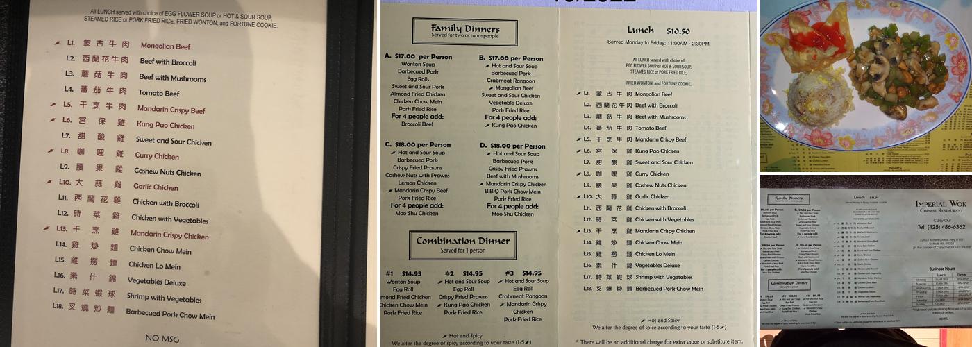 Imperial Wok Menu