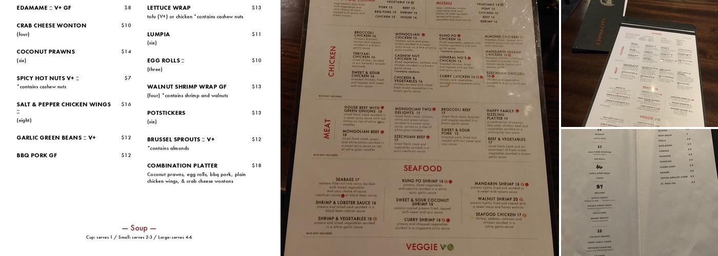 China City Menu