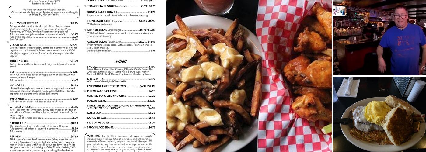 The 5 Point Cafe Menu