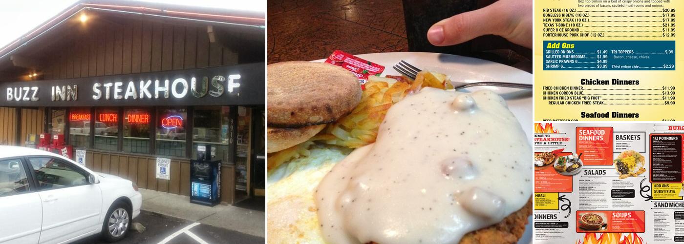 Buzz Inn Steakhouse Menu