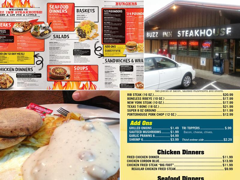Buzz Inn Steakhouse Menu