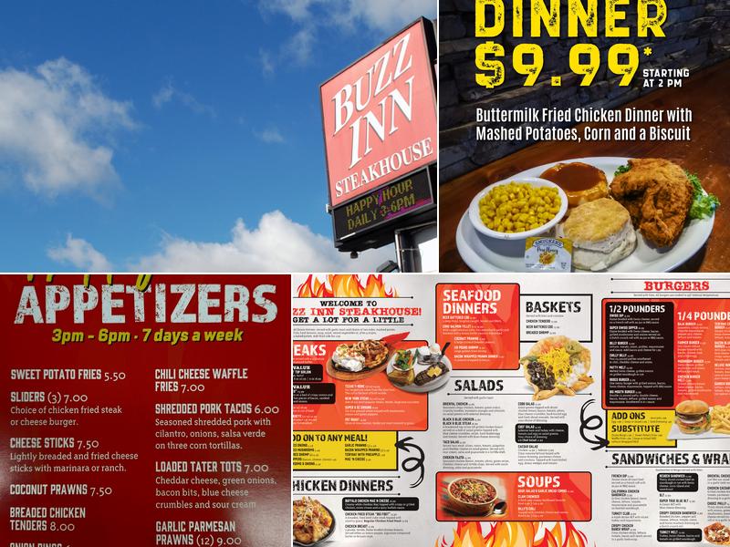 Buzz Inn Steakhouse Menu