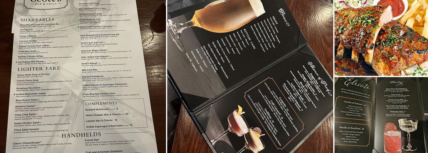 Scott's Bar & Grill Menu