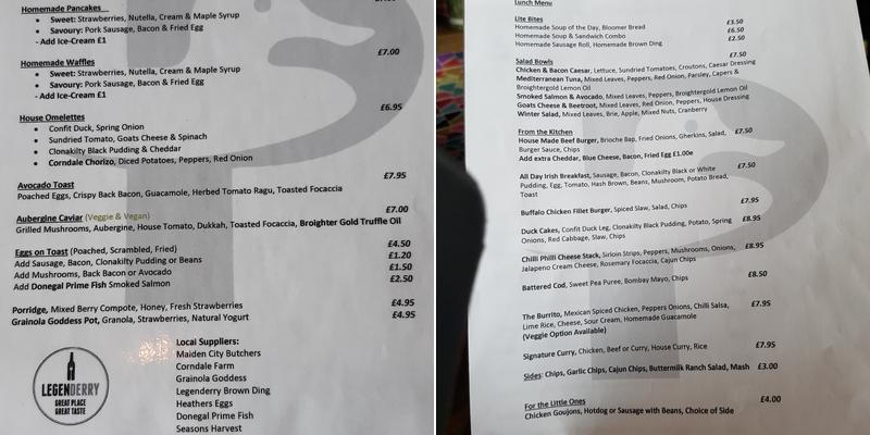 The Pickled Duck Cafe Menu