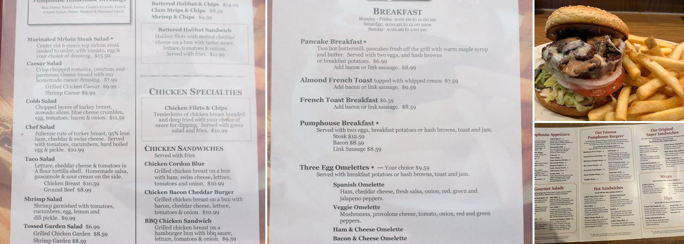 The Pumphouse Bar & Grill Menu