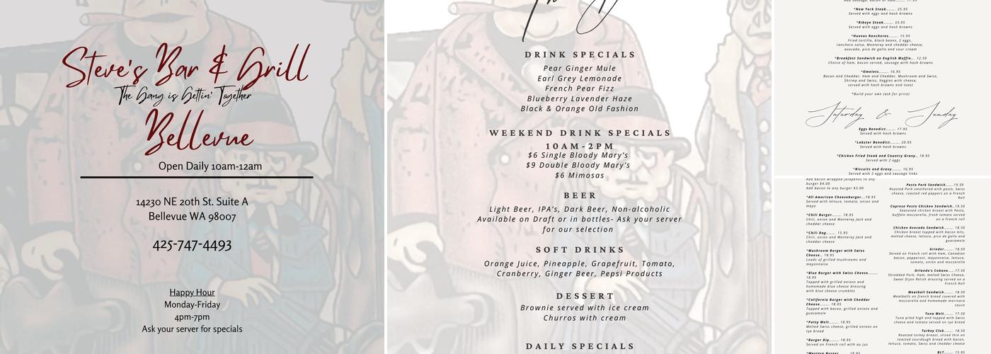 Steve's Bar & Grill Menu