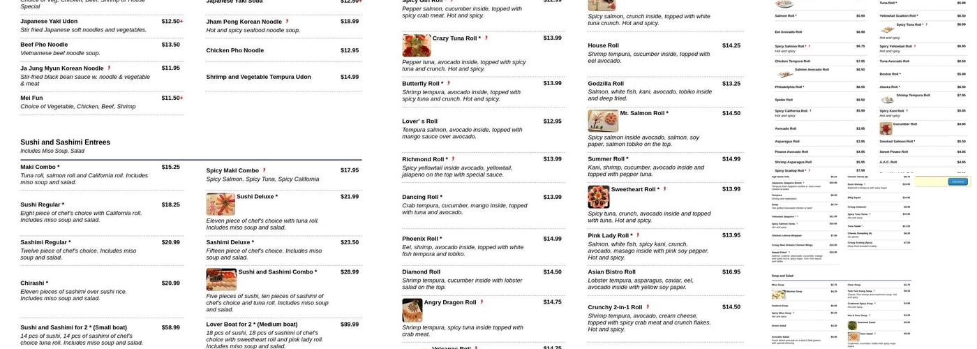 Asian Bistro Menu