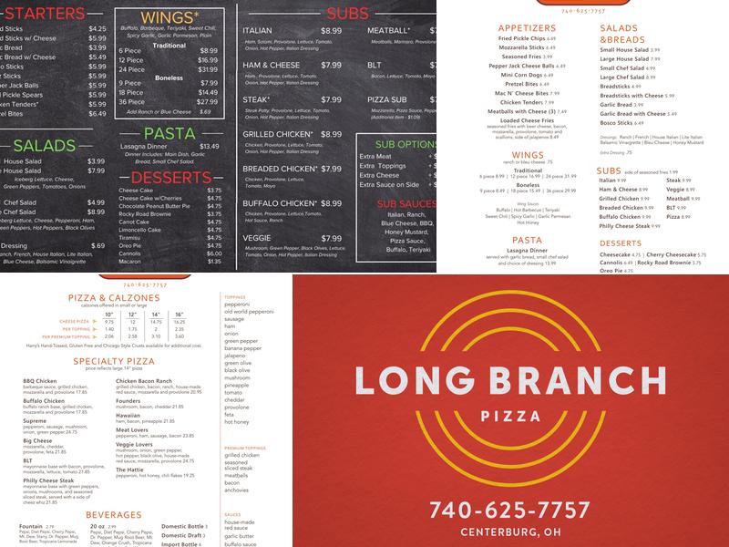 Long Branch Pizza Centerburg Menu
