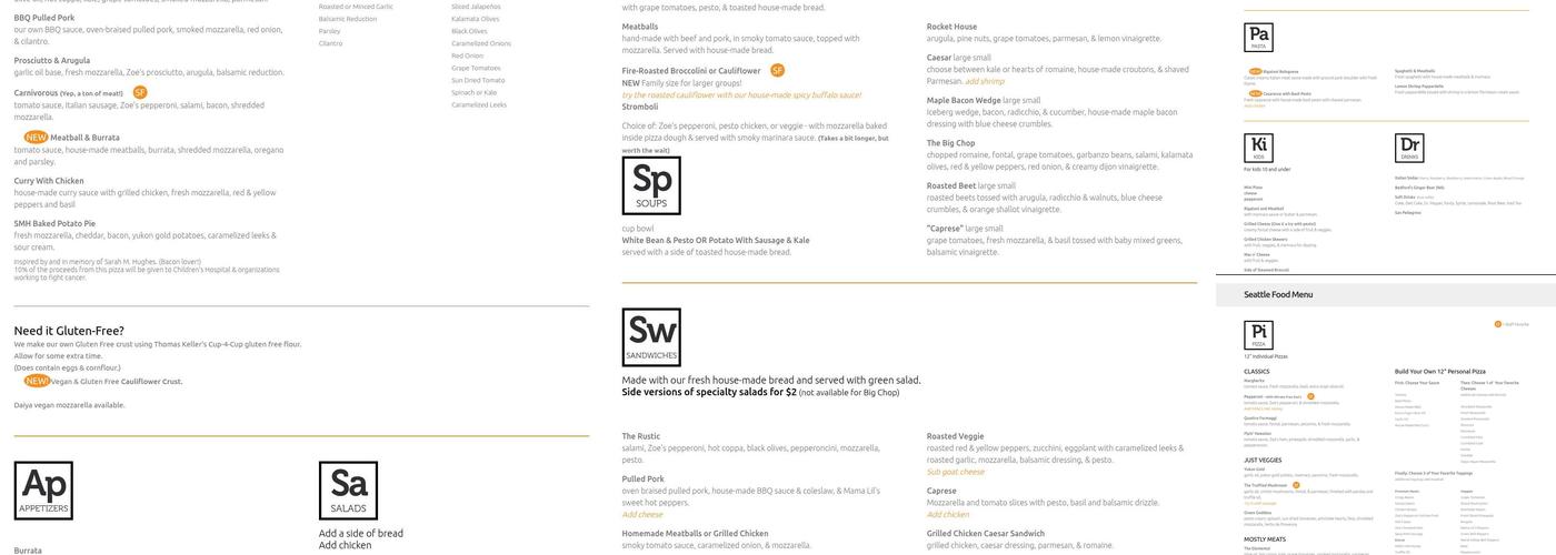 Elemental Pizza Menu