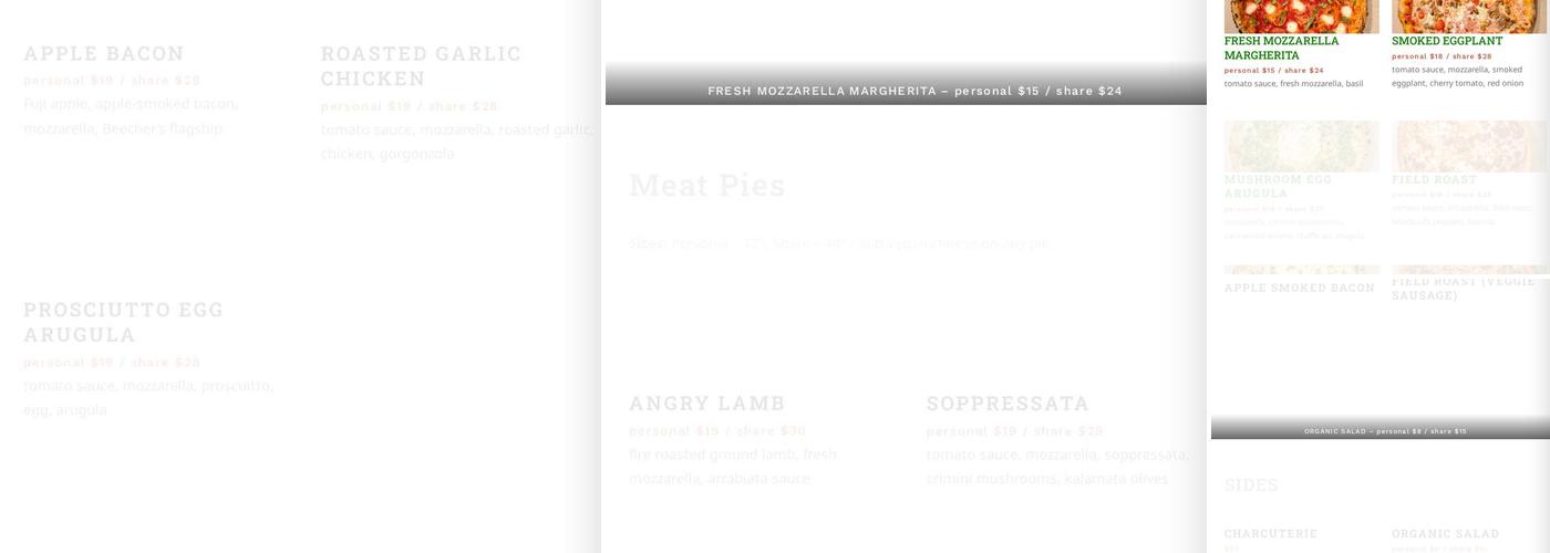 Humble Pie Menu
