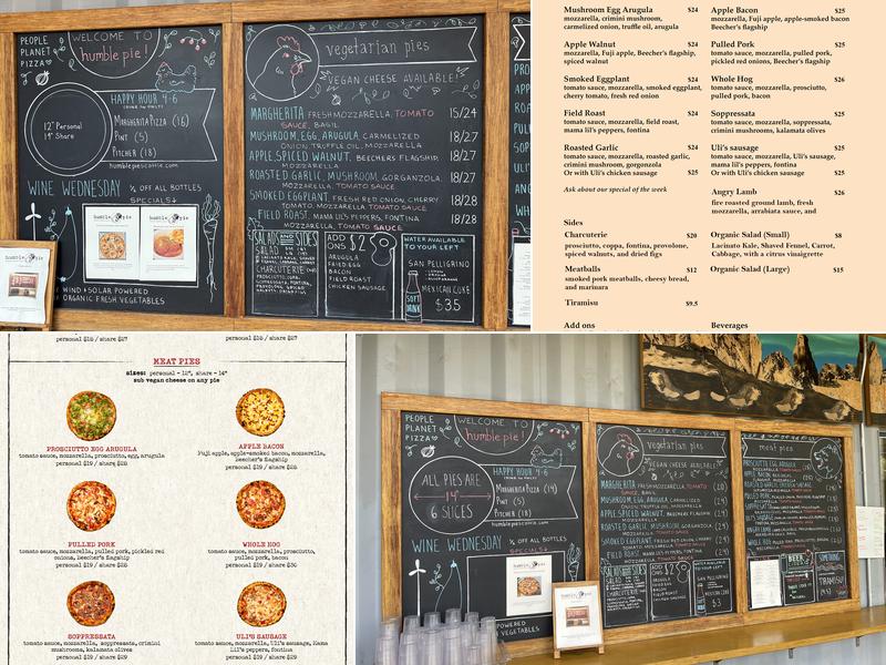 Humble Pie Menu
