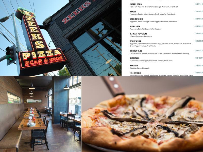 Zeeks Pizza Menu