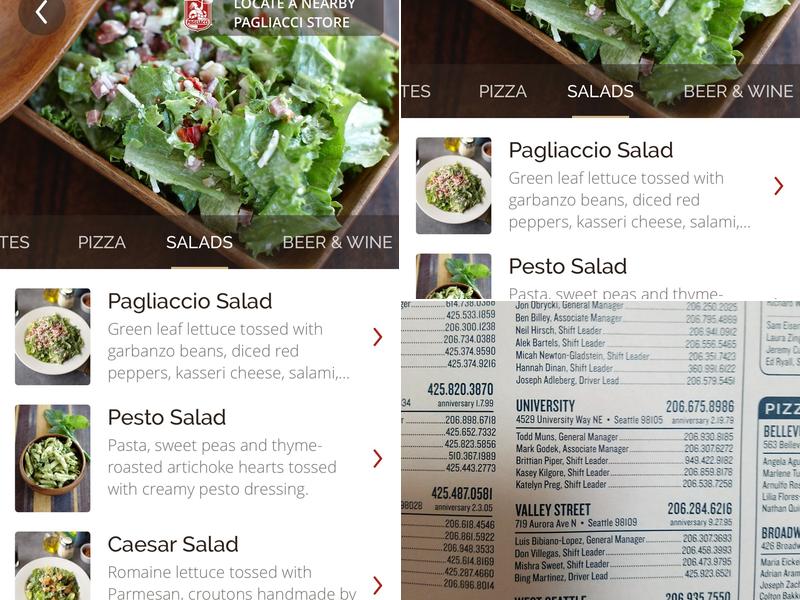 Pagliacci Pizza Menu