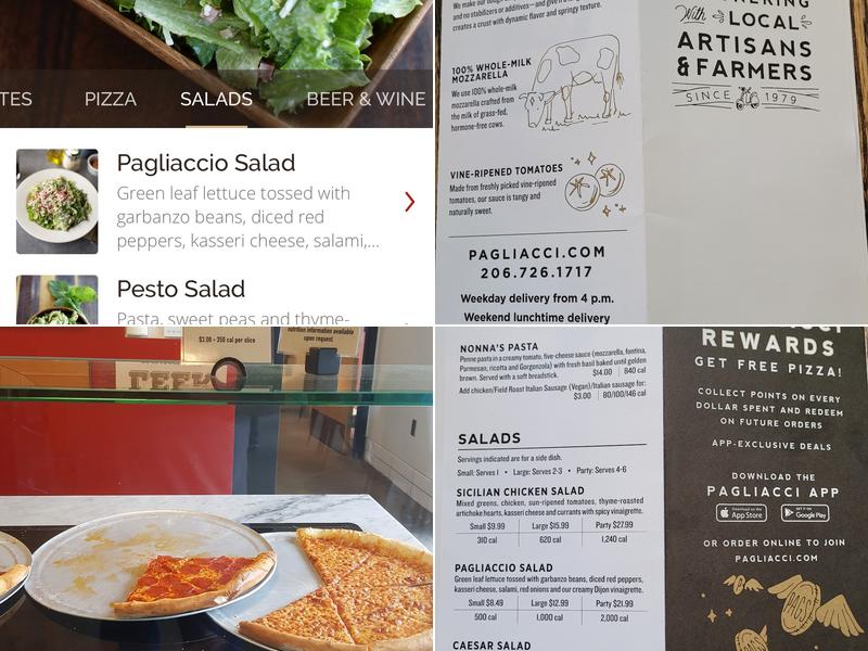Pagliacci Pizza Menu