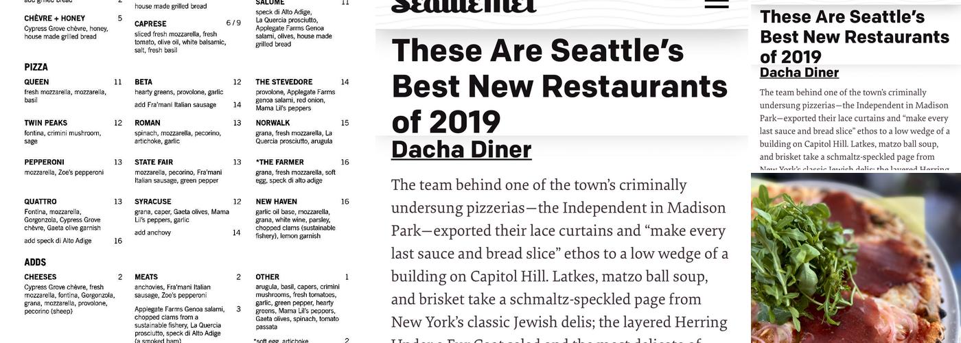 The Independent Pizzeria Menu