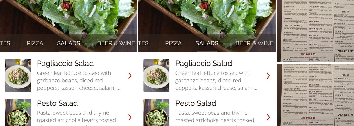 Pagliacci Pizza Menu