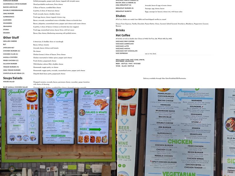 206 Burger Co. ( FIRST HILL ) Menu