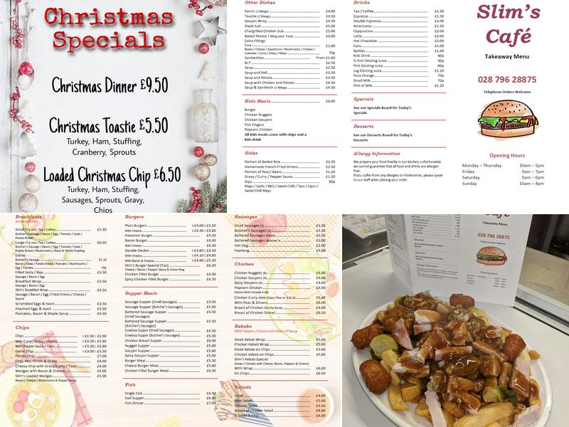 Slim's Cafe Menu