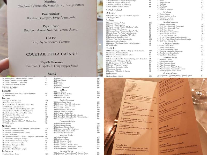 Spinasse Menu
