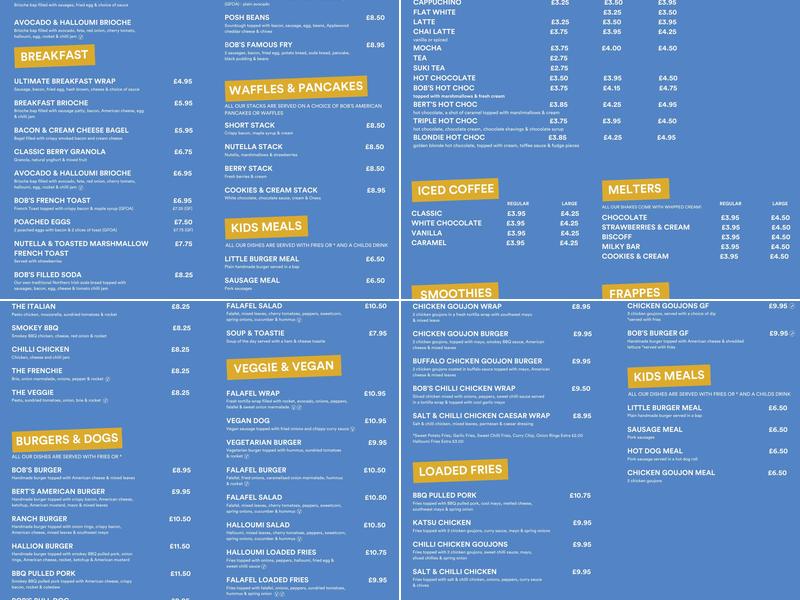 Bob & Berts Limavady Menu