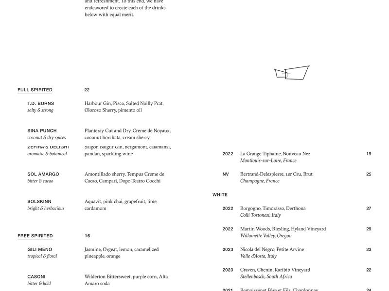 Canlis Menu