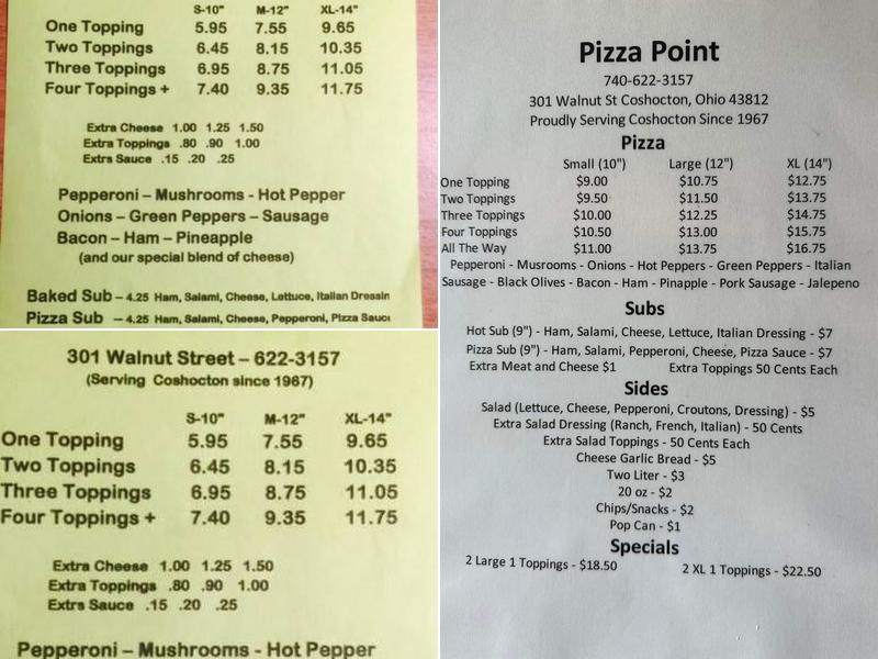 Pizza Point Menu