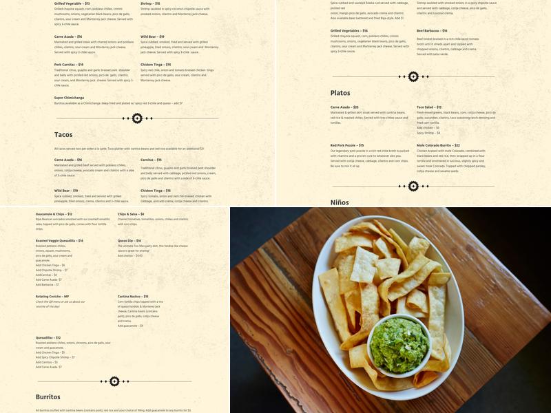 Little Water Cantina Menu