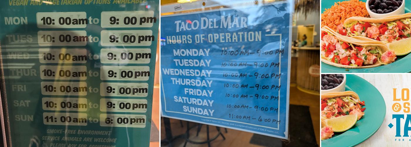 Taco Del Mar Menu
