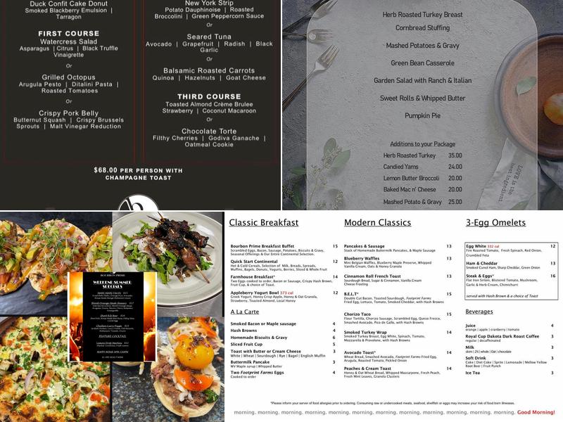 Bourbon Prime Menu