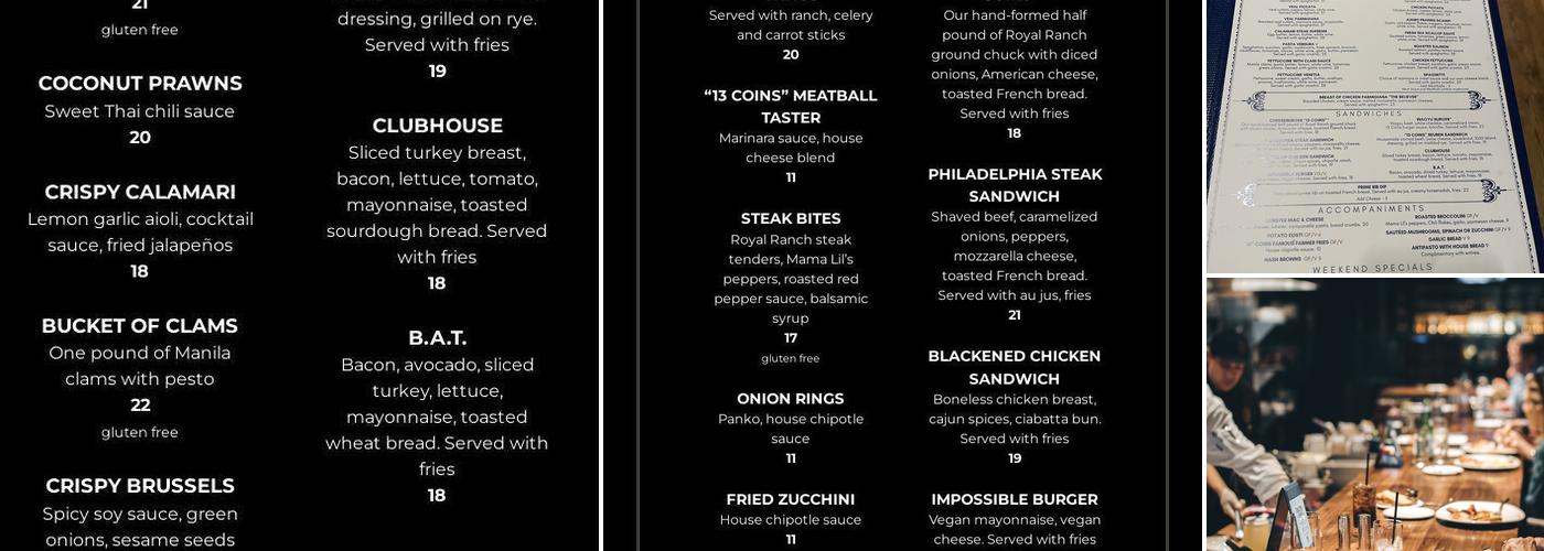 13 Coins Bellevue Menu