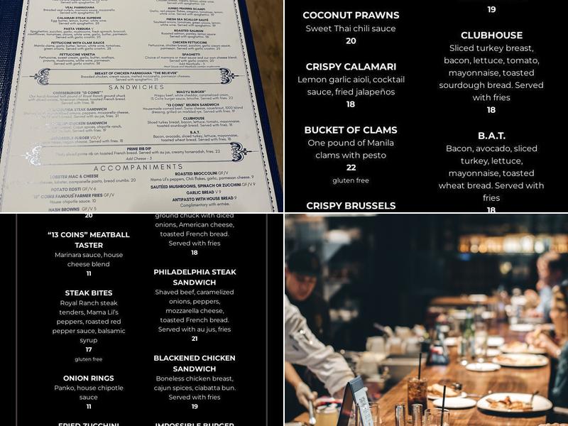 13 Coins Bellevue Menu