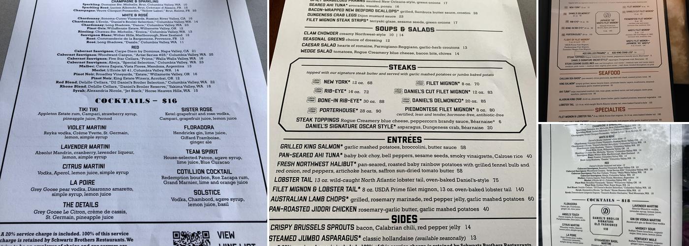Daniel's Broiler - Leschi Menu