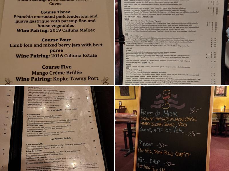 Le Voltaire French Restaurant Menu