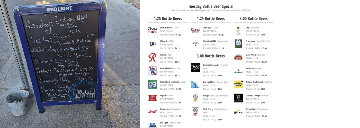 Changes Bar & Grill Menu