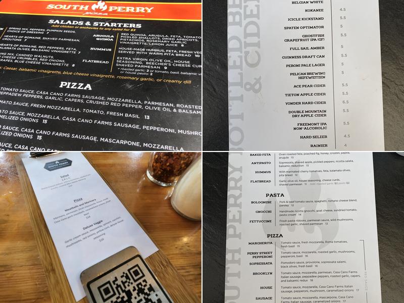 South Perry Pizza Menu