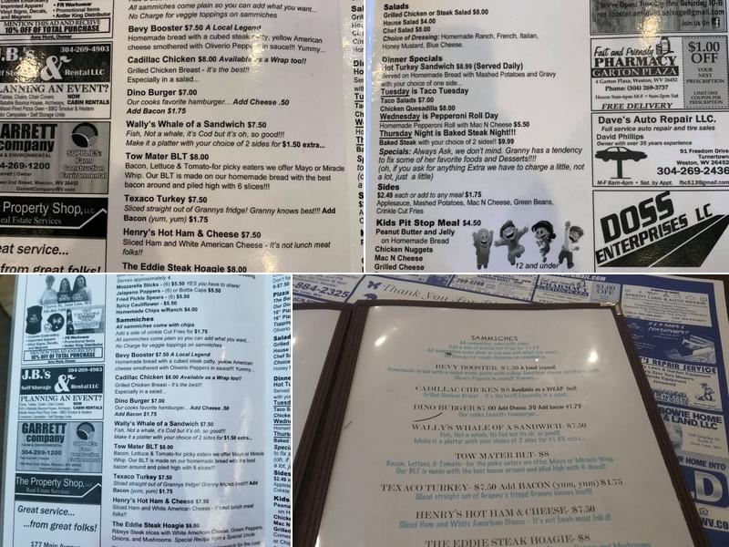 The Service Station Menu