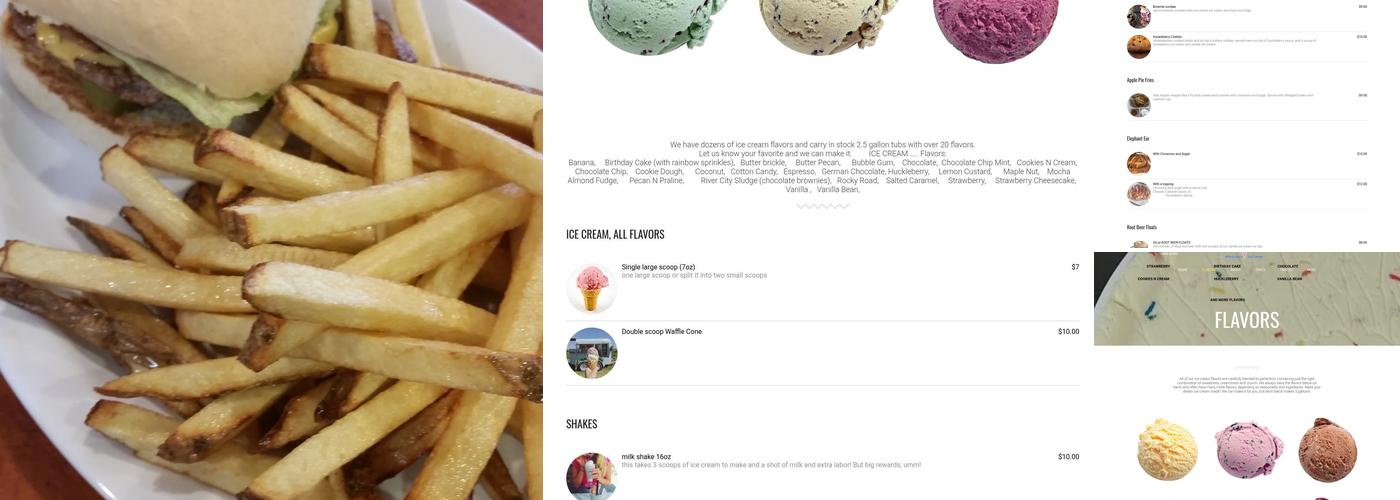 The Milk Bottle Menu