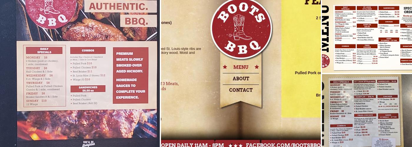 Boots BBQ Menu